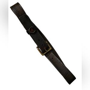 Stylish Brown Belt with Brass Hardware